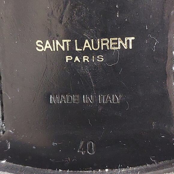 Saint Laurent Lolita Boot Women's Black Lace Leather Size EU 40 US 9 416360 Goth - Picture 7 of 10